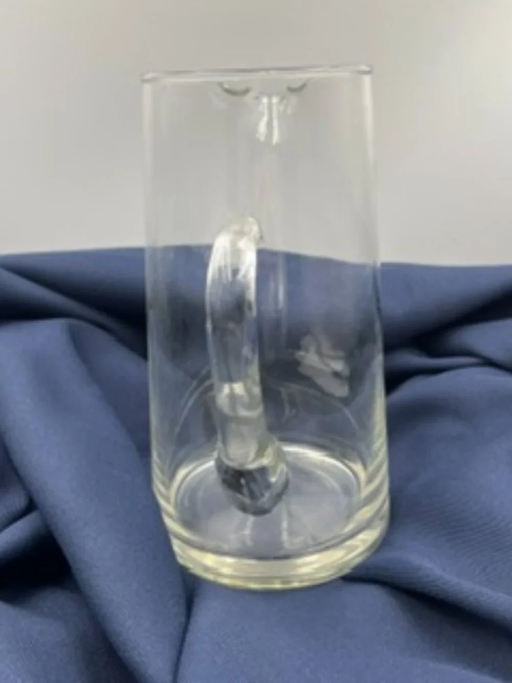 Vintage Hand-Blown Clear Glass Pitcher 1 Quart Mid-Century Martini pitcher